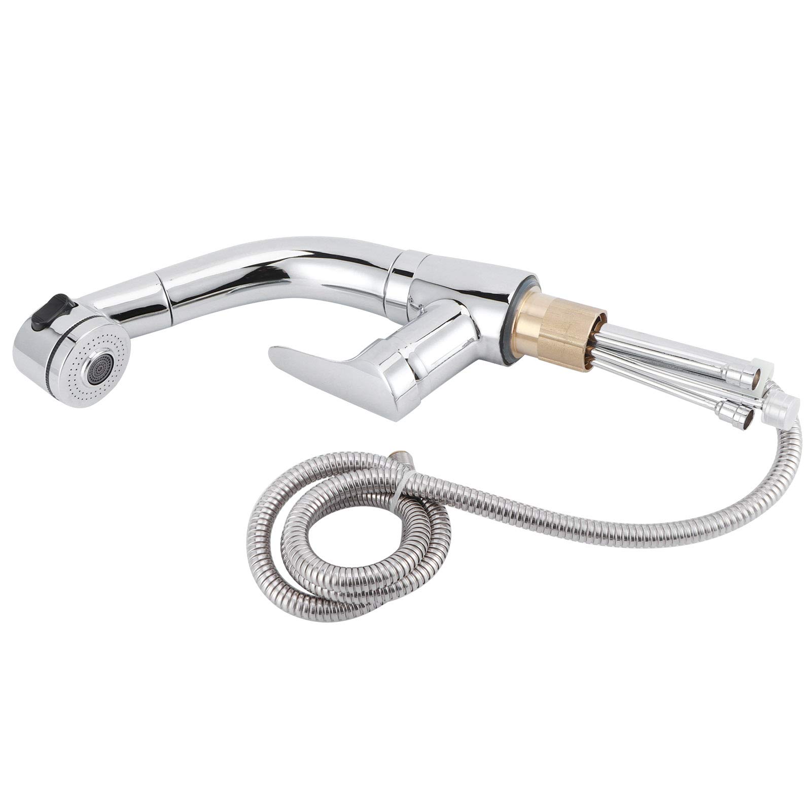 G1/2 Rubinetto per lavello da estraibile Spruzzatore girevole a 360 gradi Miscelatore monocomando con modalità di spruzzo a doppia funzione Costruzione in ottone per lavab