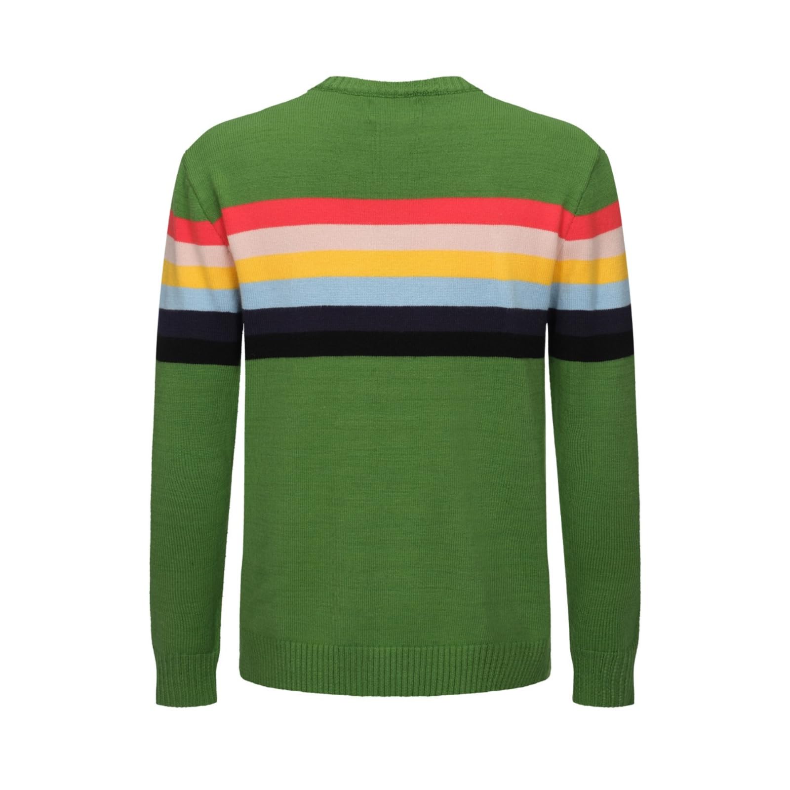 OXKnit Maglietta da uomo a maniche lunghe, lavorata a maglia, retrò, con scollo rotondo, casual, con stella