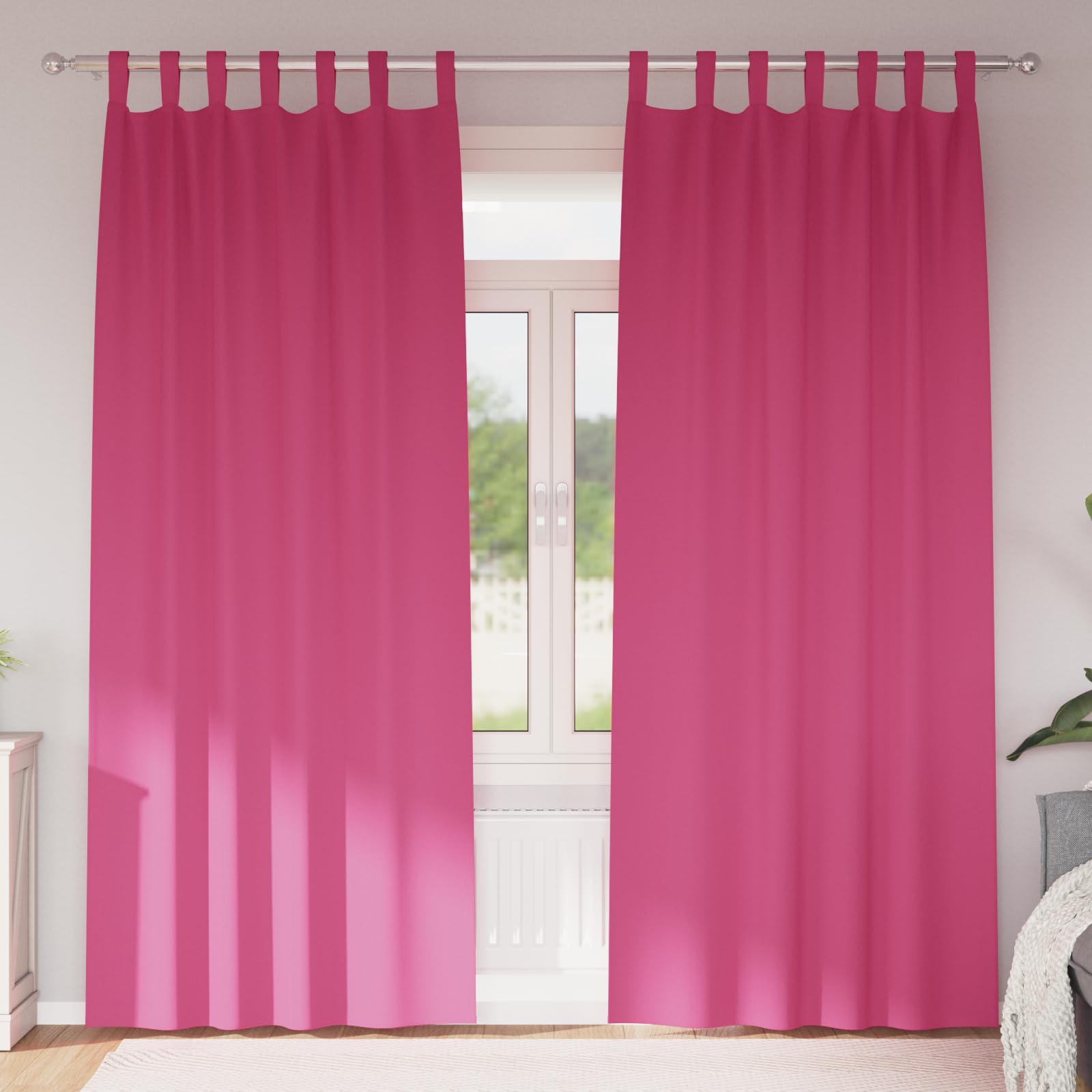 Rideaux occultants pour chambre à coucher créez votre cocon rose vif 245x140
