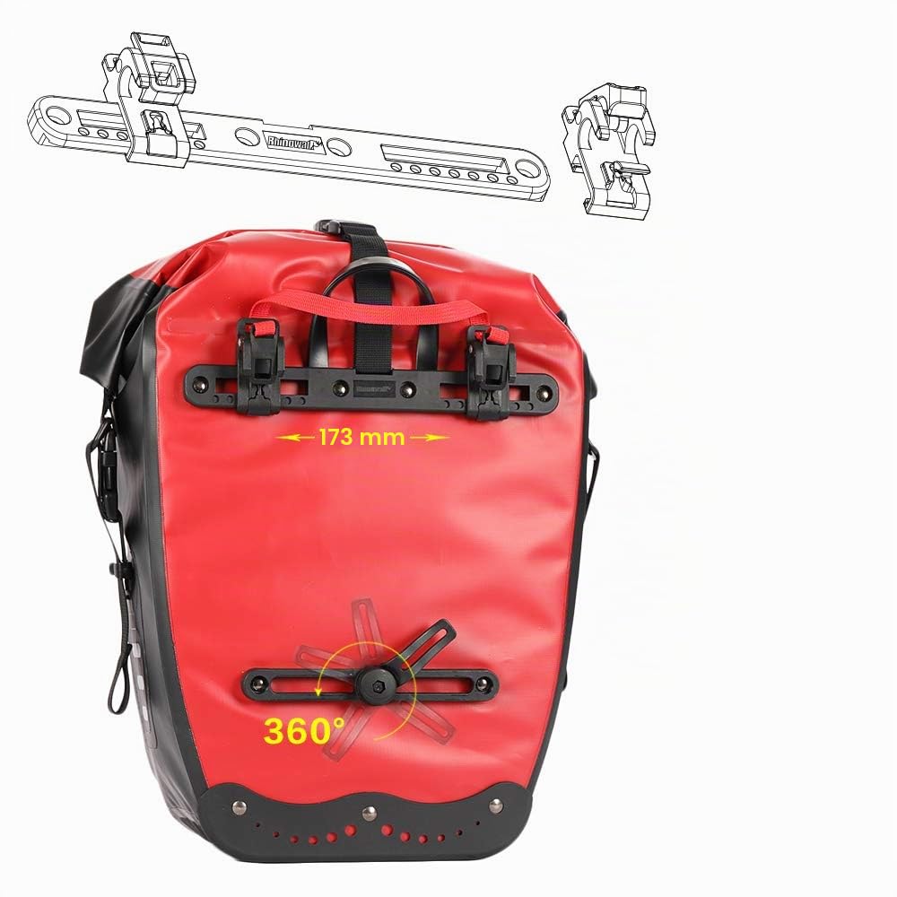 Rhinowalk Bolsa Impermeable para Bicicleta, 20L para portabicicletas de Carga, Bolsa de Hombro