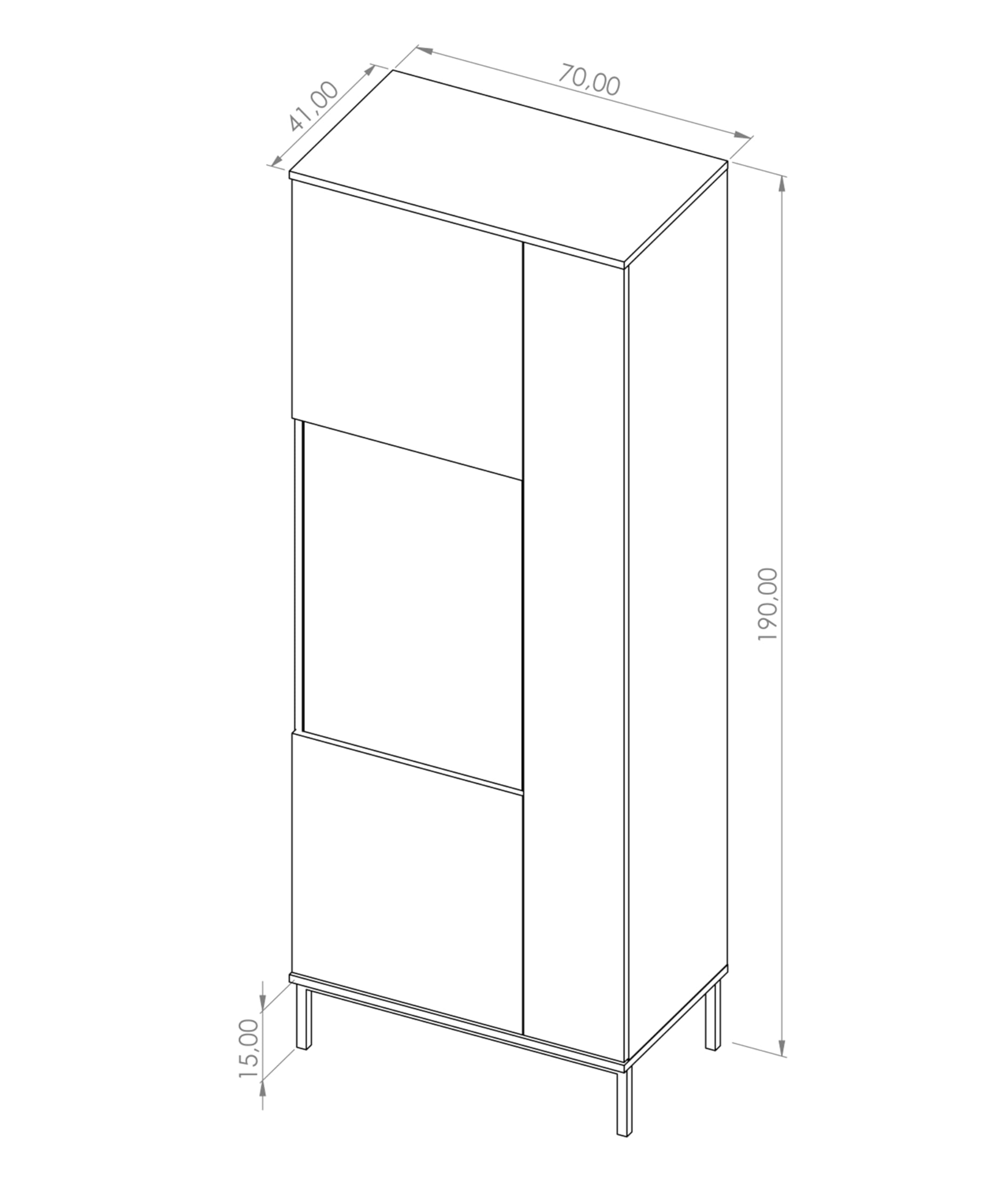 AXLIVING Vitrine Queba QT07 en Verre Noir 70 cm de Large 190 cm de Hauteur Meuble de Rangement pour Salon