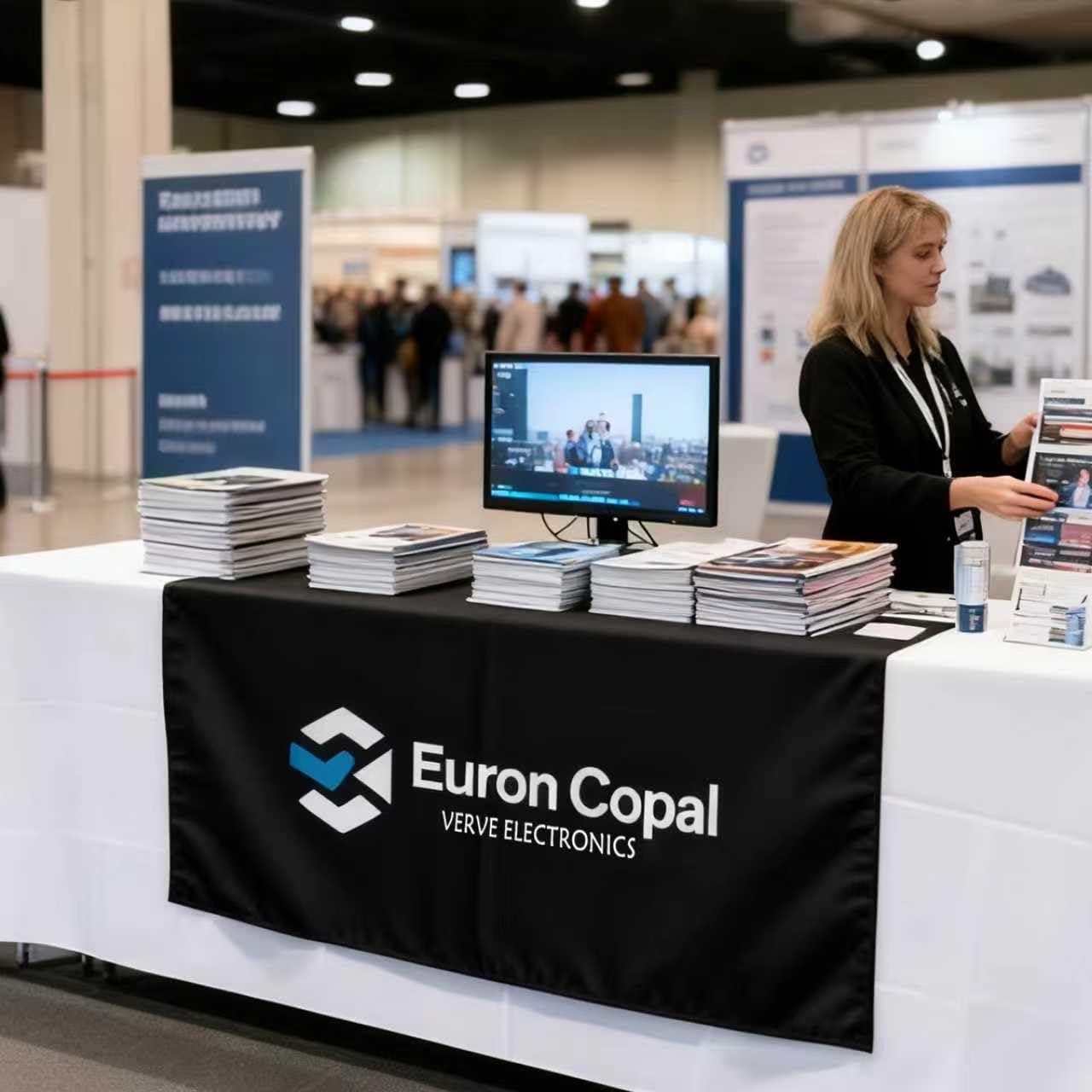 Custom Table Runner with Business Logo 12"x72" to 36"x72", Tradeshow Events Company School Shop Welfare Organization Other Important Events (30x72in)