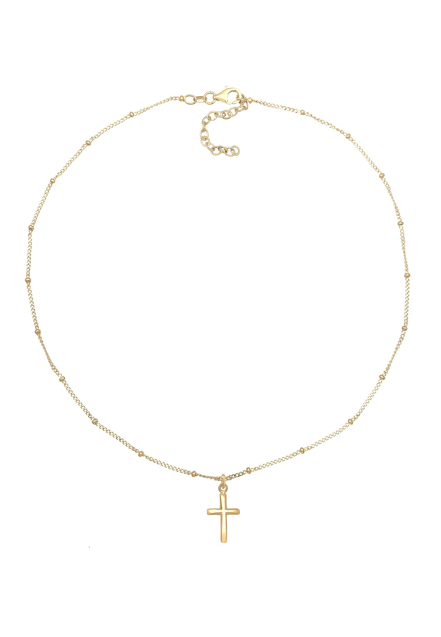 Elli Halskette Damen Choker Kugel Kreuz Glaube Basic 925 Silber
