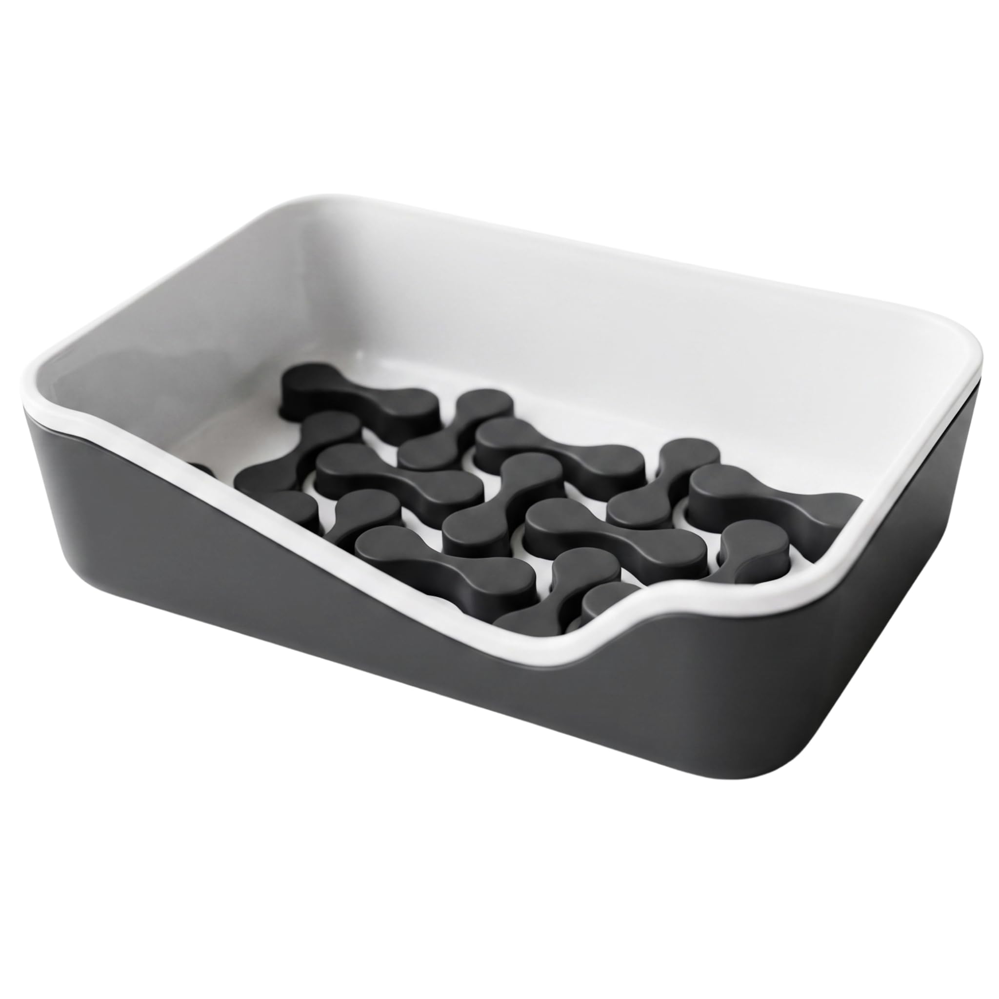 Soap Dish Drain Tray Plastic Holder with Removable Tray
