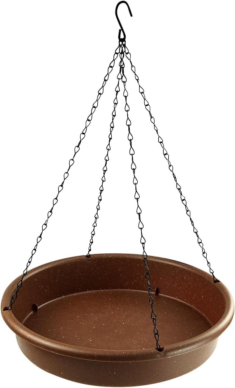 Amazon.com: Afrine Hanging Bird Bath with 24" Chain - Deep Birdbath ...