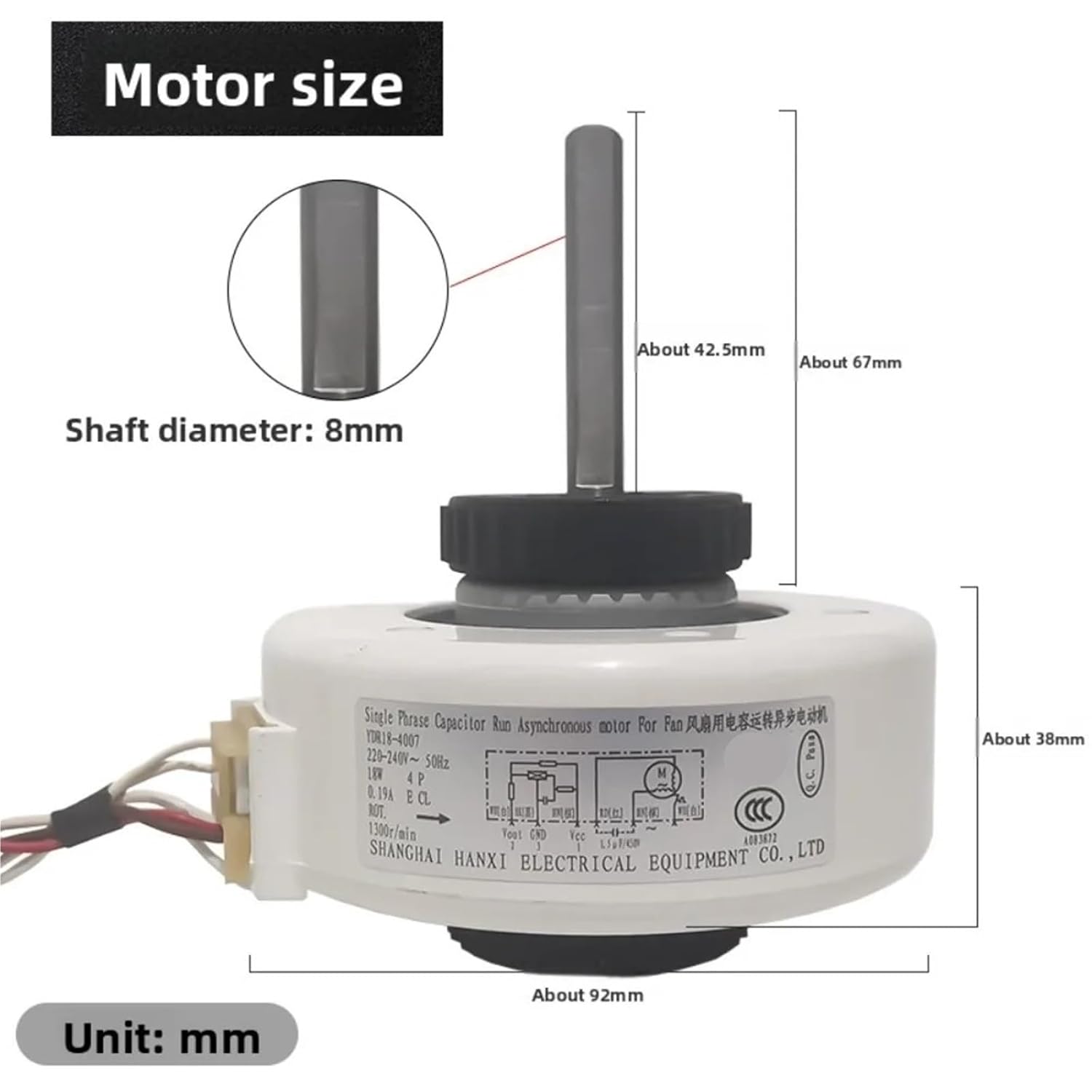 YDR18-4007 Indoor Unit AC Fan Motor for Air Conditioner Conditioning Spare Parts