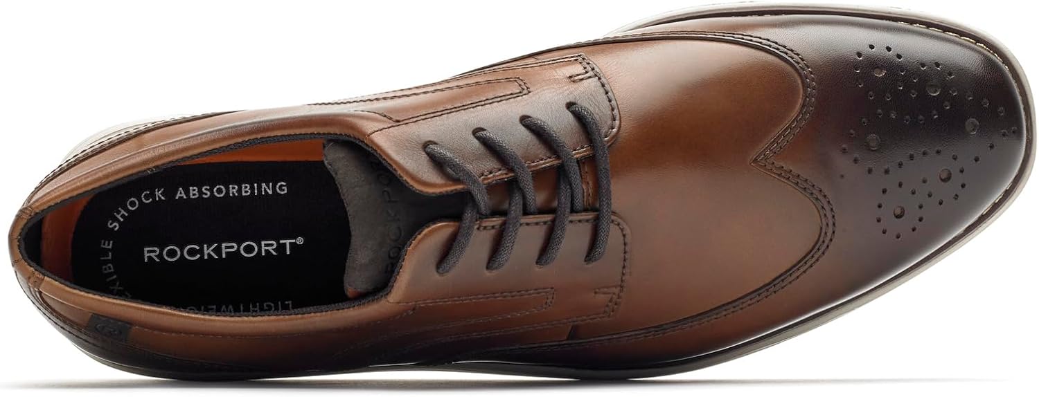 Rockport Men's Garett Wingtip Oxford, Cognac, 6.5 W US | Oxfords - Amazon.com