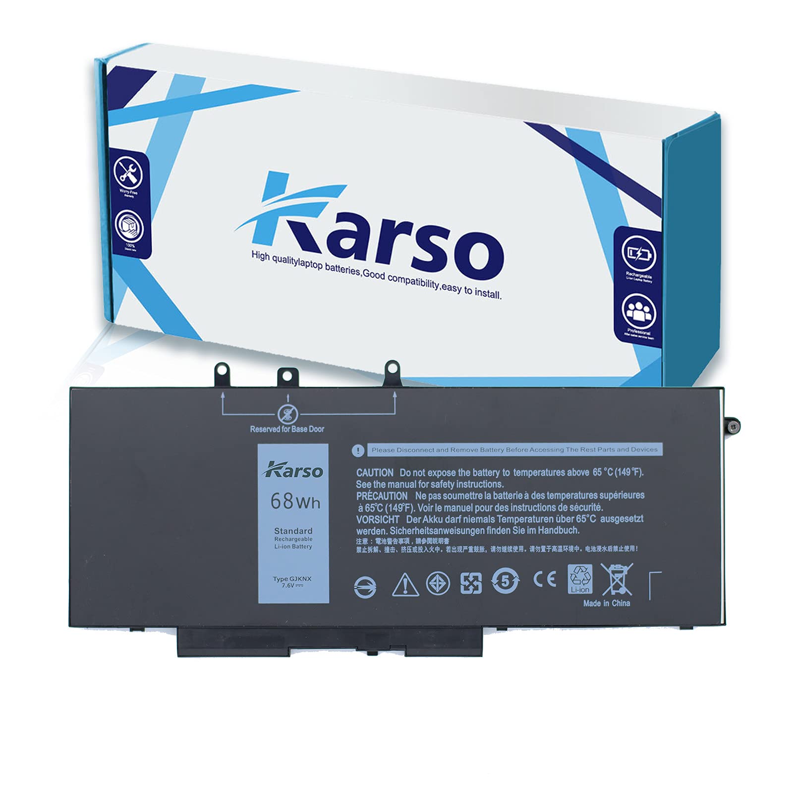 Karso GJKNX Laptop Battery Compatible with Dell Latitude Battery 5480 5580 5280 5490 5491 5580 5590 