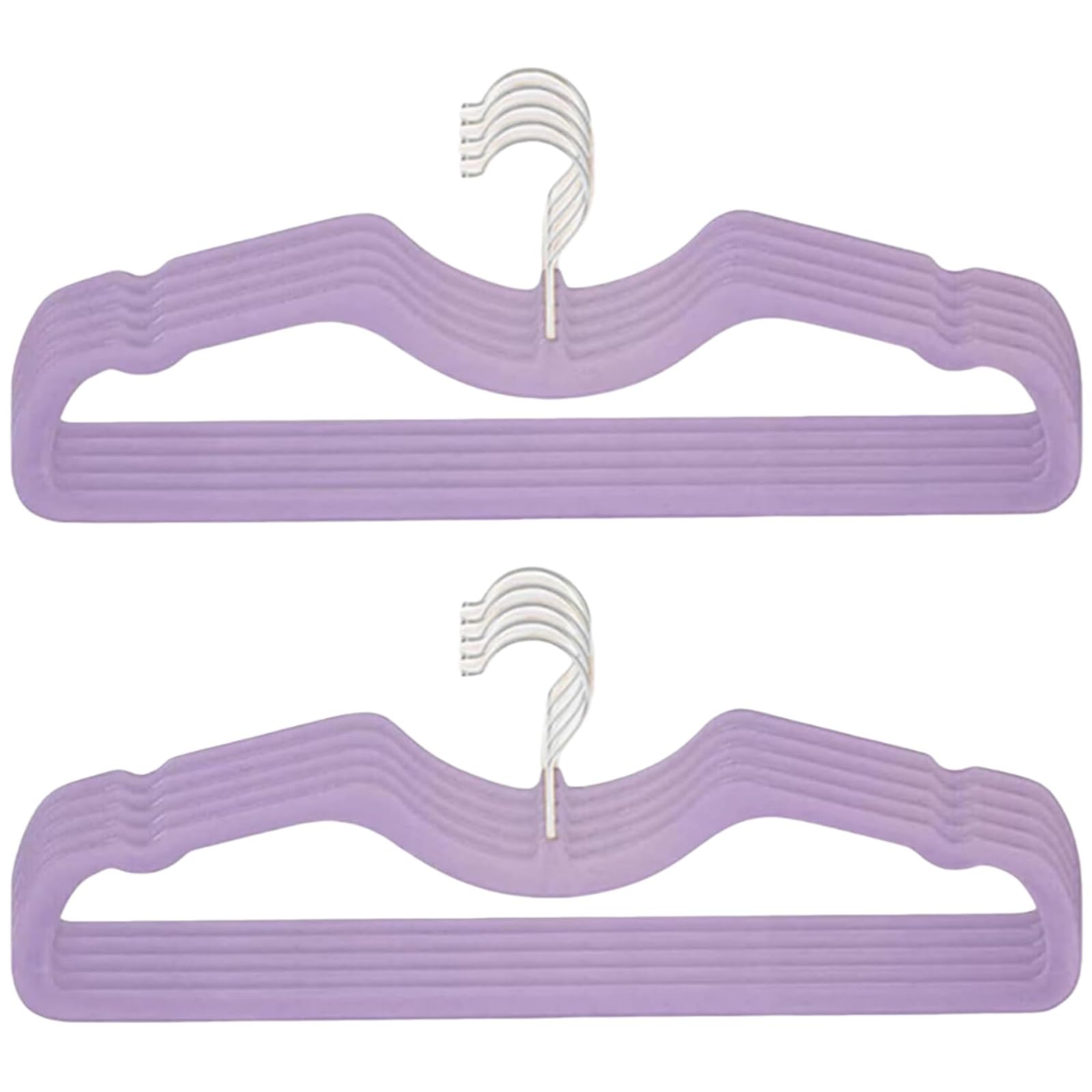 50 Perchas de Terciopelo for Pantalones, diseño ultradelgado de Cuello Corto con Gancho Giratorio de 360°, Perchas de Fieltro Antideslizantes, duraderas y Que ahorran Espacio.(Purple)