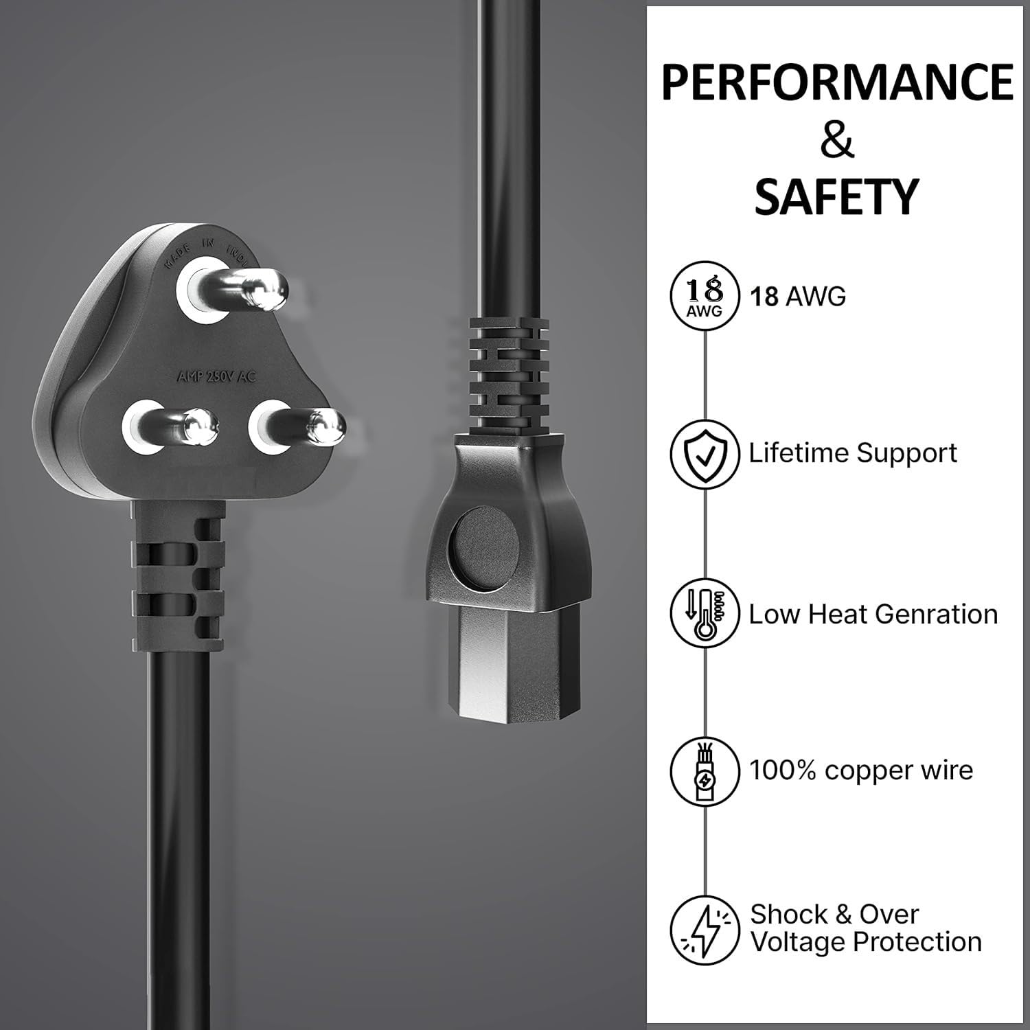 Boosty 3-Pin Power Cable - 10 Meter -9 Boosty 3-Pin Power Cable - 10 Meter -9