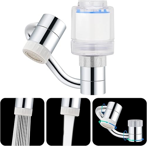 Aireador de grifo con filtro, extensor de grifo antisalpicaduras, boquilla de ducha de repuesto para cocina (giro de 1080 + filtro de agua)