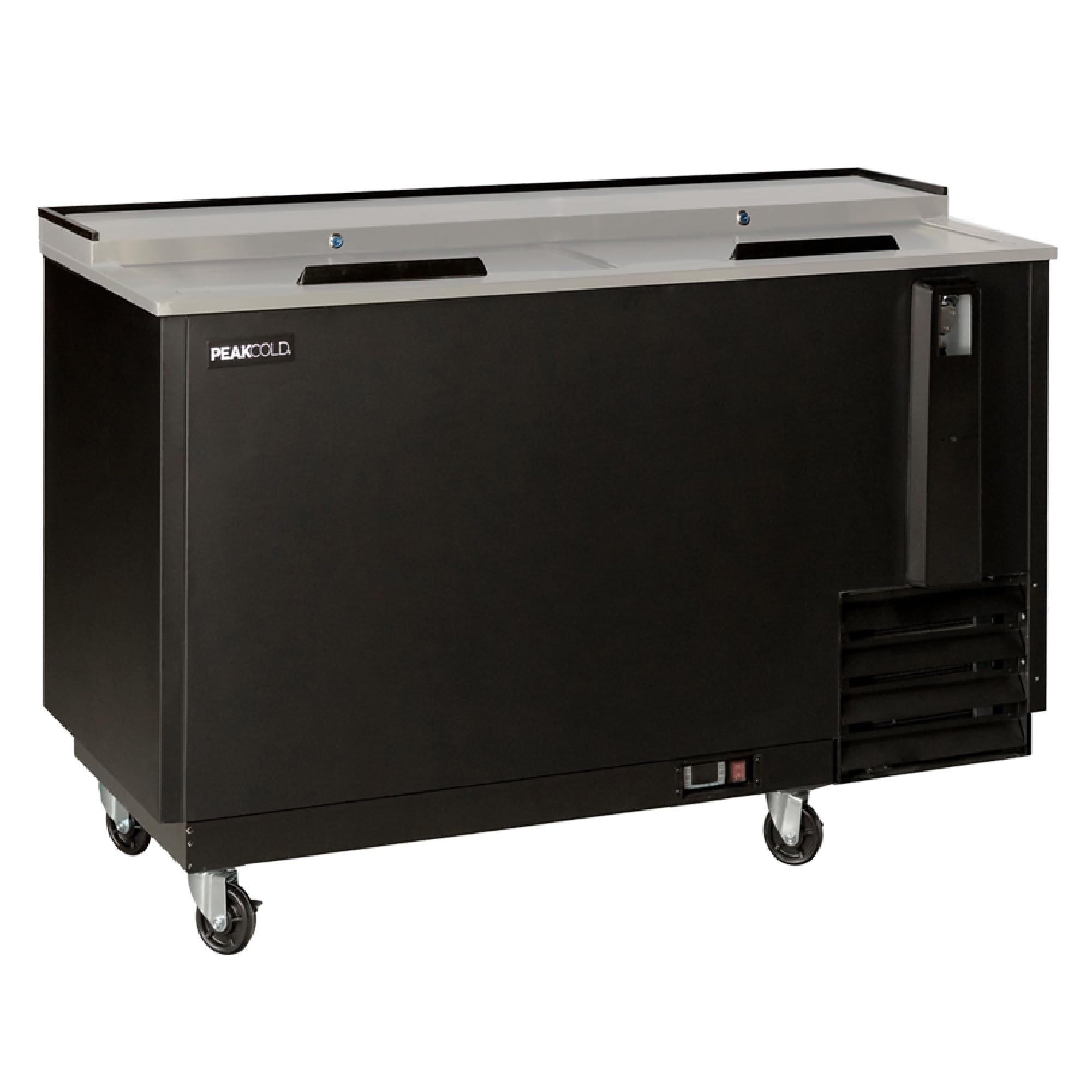 PEAKCOLD Deep Well Horizontal Bottle Cooler; Slide Top Bar Refrigerator; 50" W