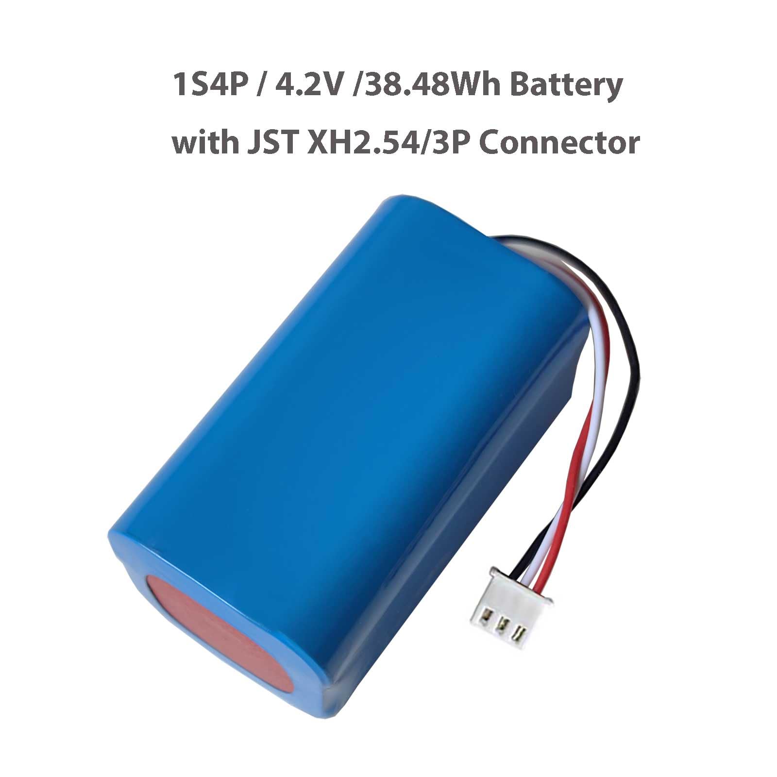 AOLIKES Batterie lithium-ion rechargeable 18650 1s3p 10400 mAh 3,7 V avec connecteur XH2,54/3P / cellules 5C / carrée / prend en charge la charge rapide