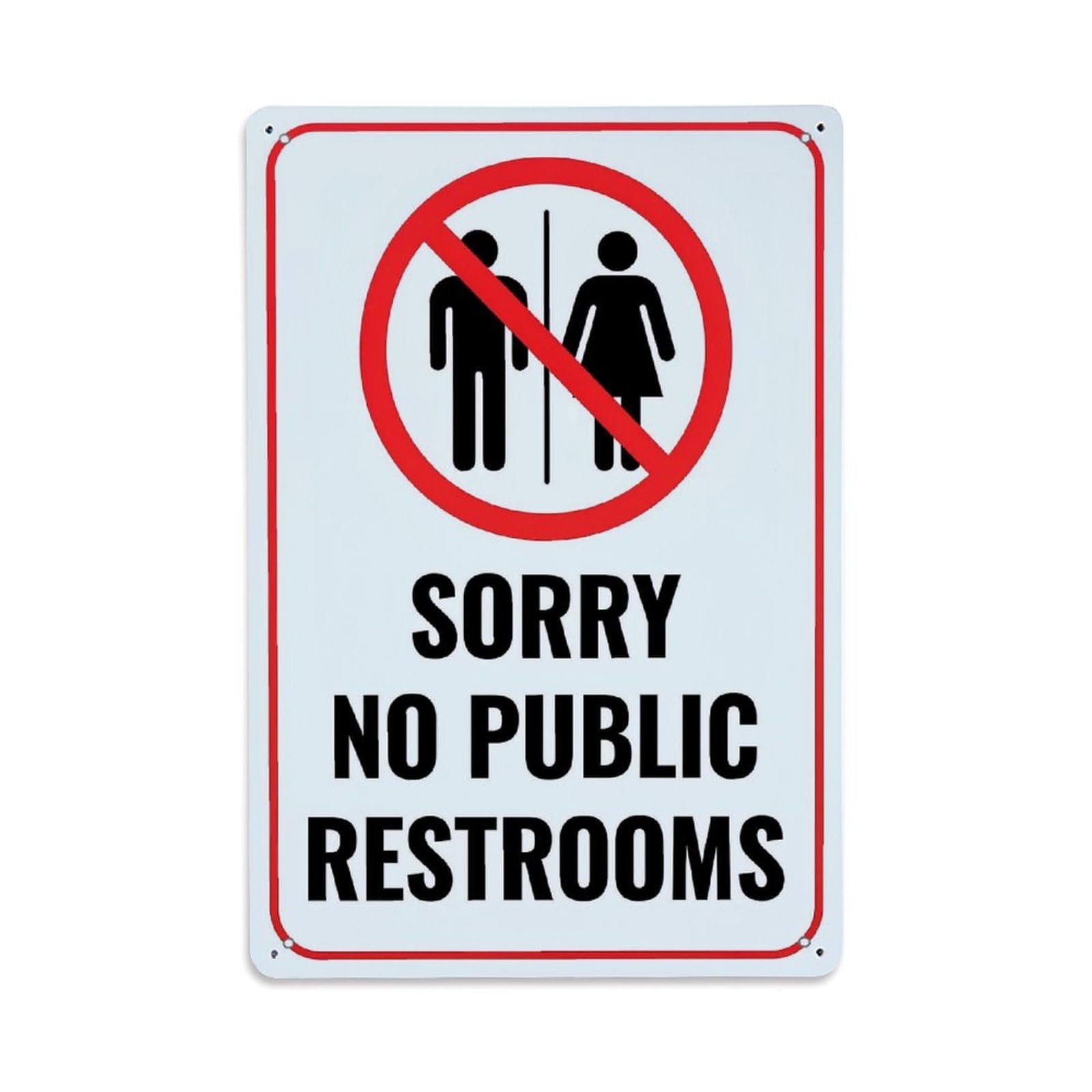 Jdfenggu Vintage No Public Restrooms Sign Retro Metal Tin Sign, Decor Art Poster For Bar, Home, Man Cave, Kitchen, Laundry Room Gift 8X12inch