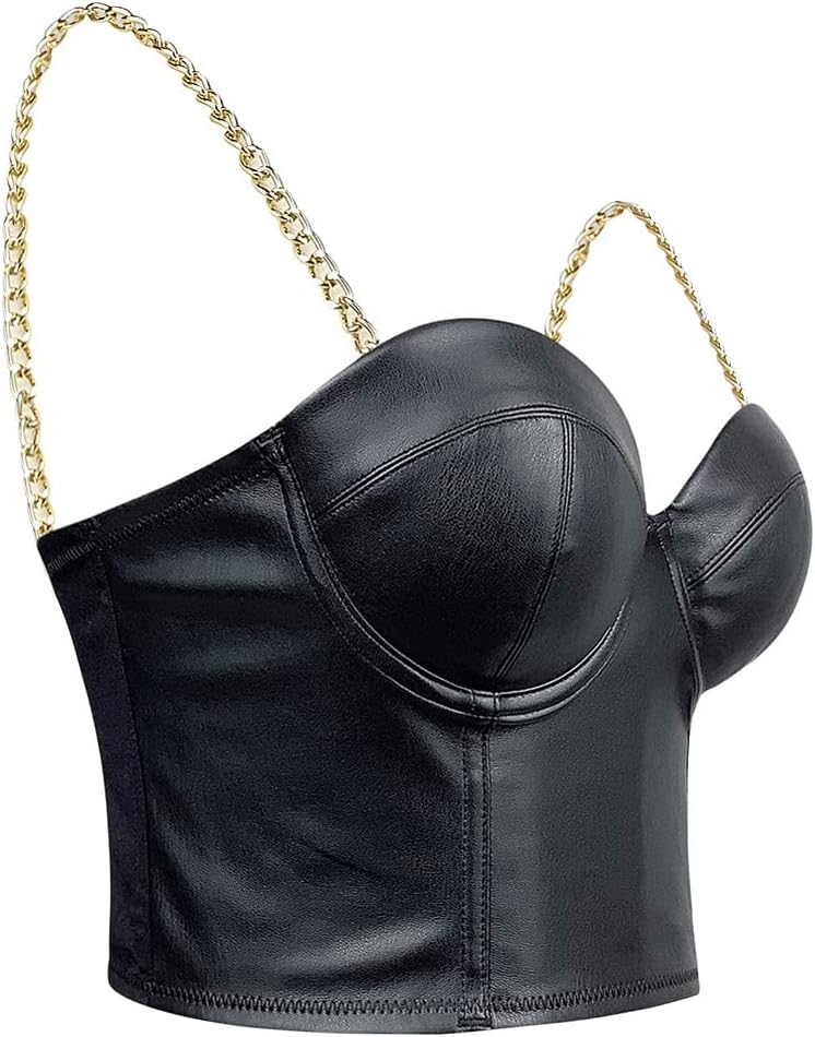 Women's Denim Tank Top Corset Bustier Blue Jean Crop Top Bra Streetwear Cami Detachable Straps Push Up Vest