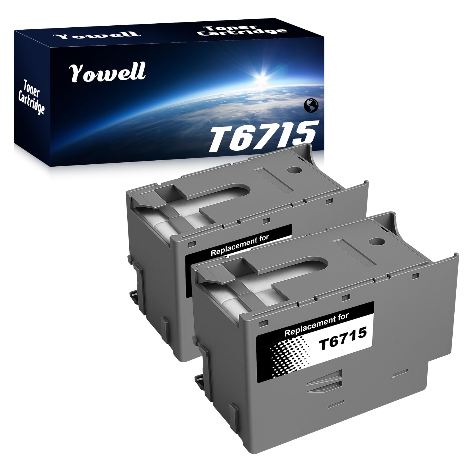 Yowell 2 scatole di manutenzione T6715 compatibili con Epson T6715 C13T671500 T6716 C13T671600 per Workforce Pro WF-4720DWF WF-4725DWF WF-4730DTWF WF-4740DTWF WF-4825DWF WF-C5710DWF -C5790. DWF