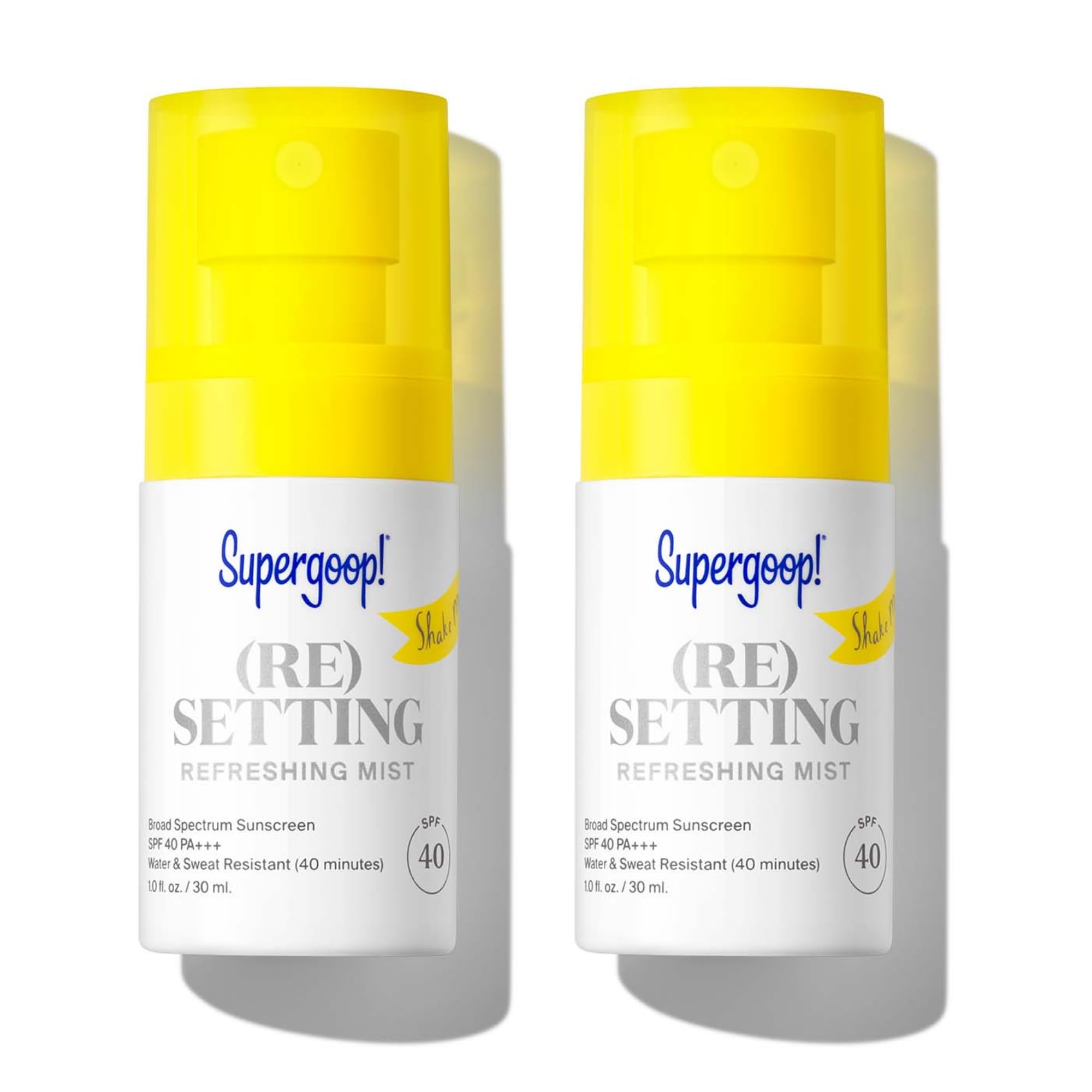 (Re setting Refreshing Mist - 1 fl oz, Pack of 2 - SPF 40 PA+++ Facial Mist - Sets Makeup, Refreshes UV Protection & Helps Filter Pollution - Light, Natural Scent