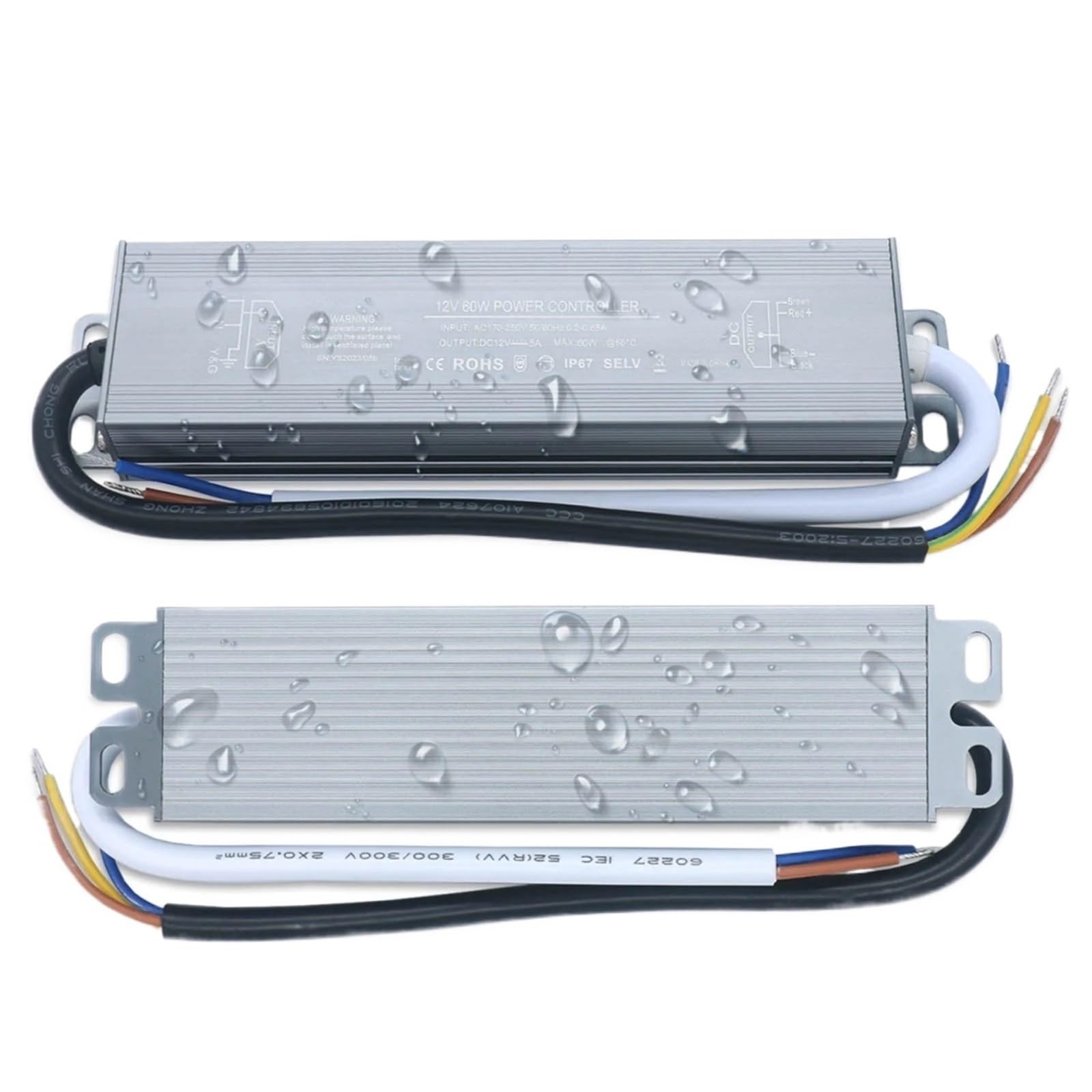 Controlador LED de 36 W y 60 W, CA 110 V, 220 V a CC 12 V, 3 A y 5 A, fuente de alimentación for tiras LED, adaptador de transformador de iluminación, resistente al agua IP67.(36W DC12V 3A)