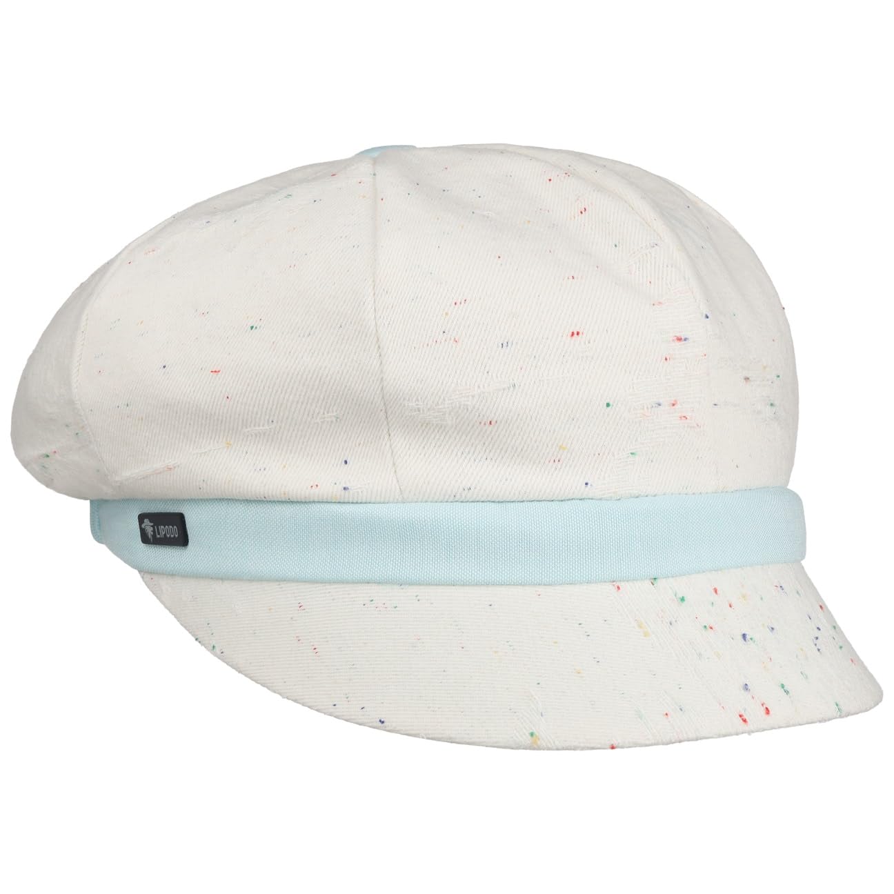Lipodo Mini Colour Dots Newsboy Cap Made in Italy Women Spring Summer White-Blue