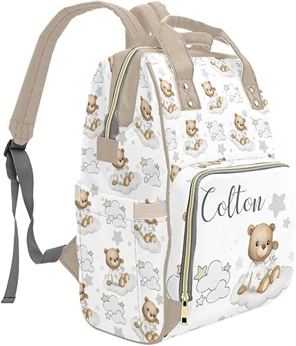 Miniatura 4 de Bolsa de pañales personalizada con diseño de vaca para mujer, mochila de lactancia con nombre personalizado, bolsa de pañales para bebé, niño, niña,