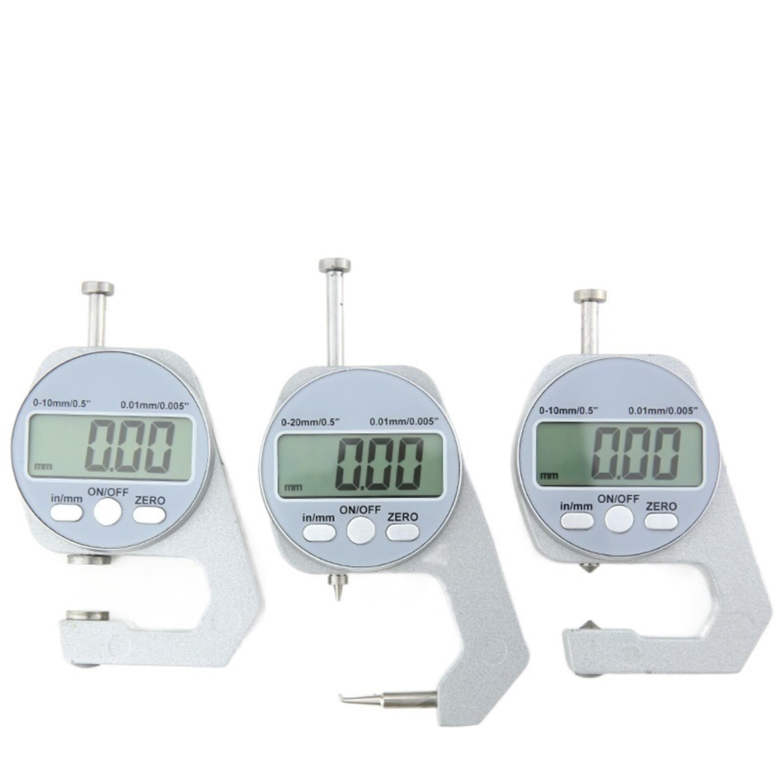 Misuratore di Spessore con Display Digitale Micrometro elettronico in Lega di Zinco Strumenti di misurazione dello Spessore della Parete Imperiale metrico 0-10 / 20mm(0-10mm B Thickness)