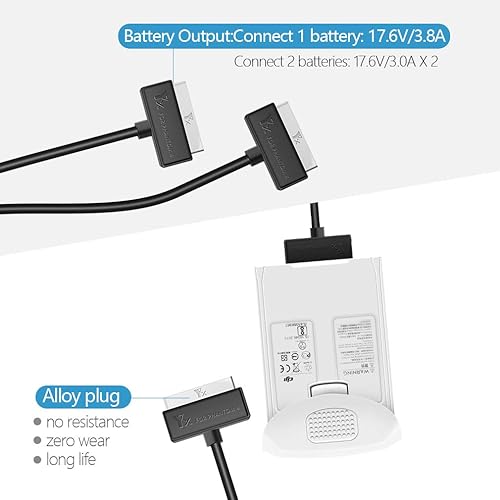 Miniatura 2 de Hanatora Cargador de batería para coche DJI Phantom 4Pro V2.0Pro+AdvancedAdvanced PlusObsidian Drone Batería y mando a distancia, USB Portátil