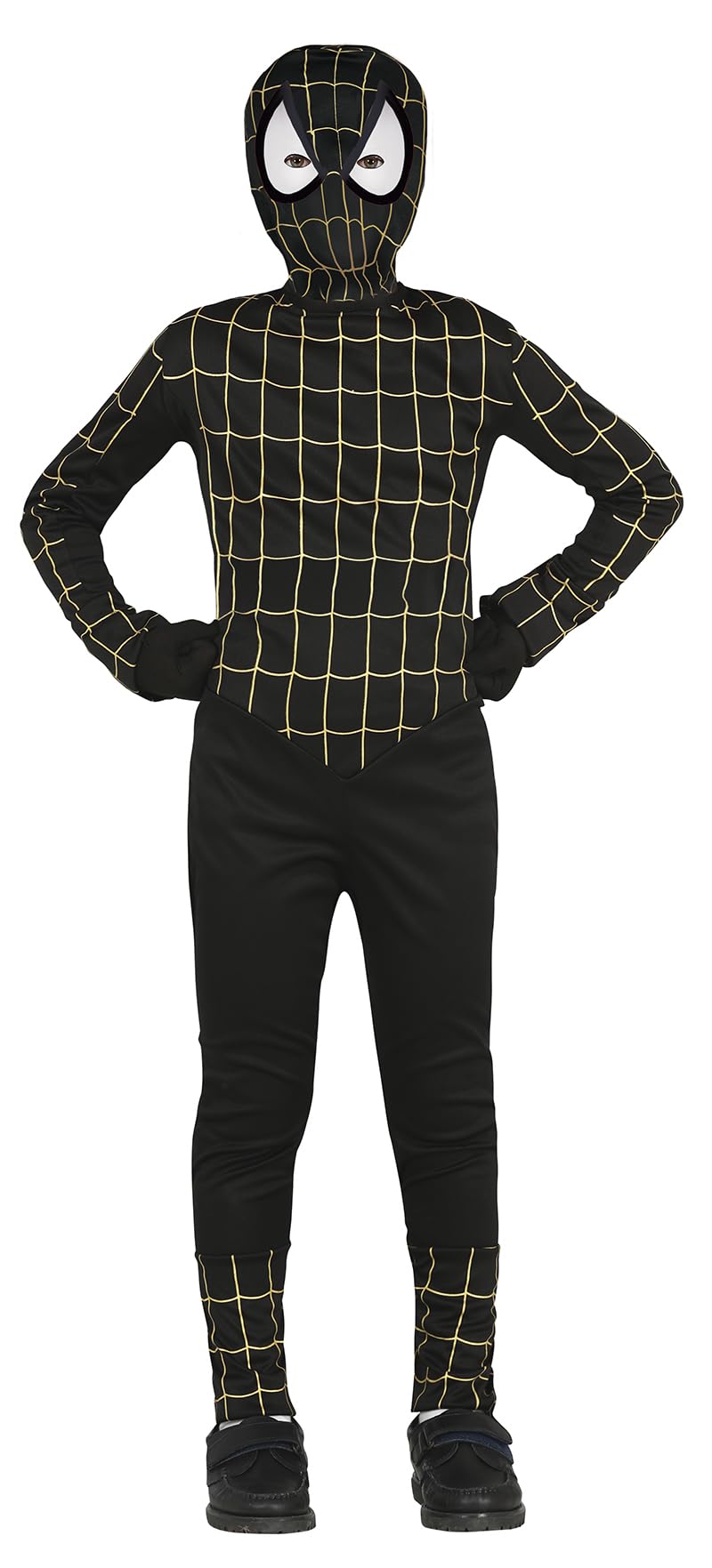 FIESTAS GUIRCA Spider Boy Fancy Dress Costume - Black and Gold Super Hero Outfit for Children 3-4 Years