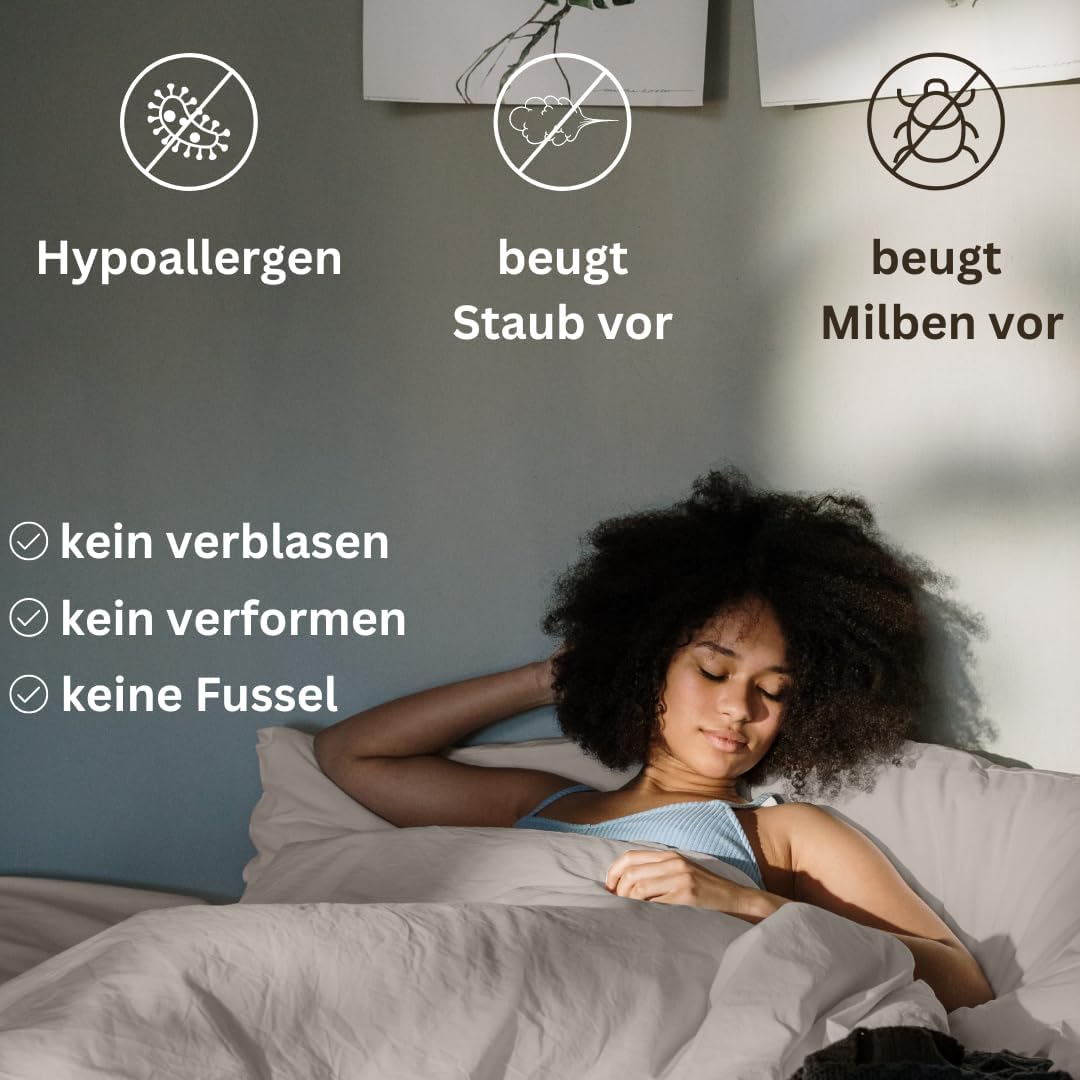Homesty Premium pościel 200x200 cm + 2 poszewki na poduszki 80x80 cm – 100% bawełna, zestaw pościeli 3-częściowy Öko Tex z zamkiem YKK, kolor Beige/Taupe, miękka i oddychająca