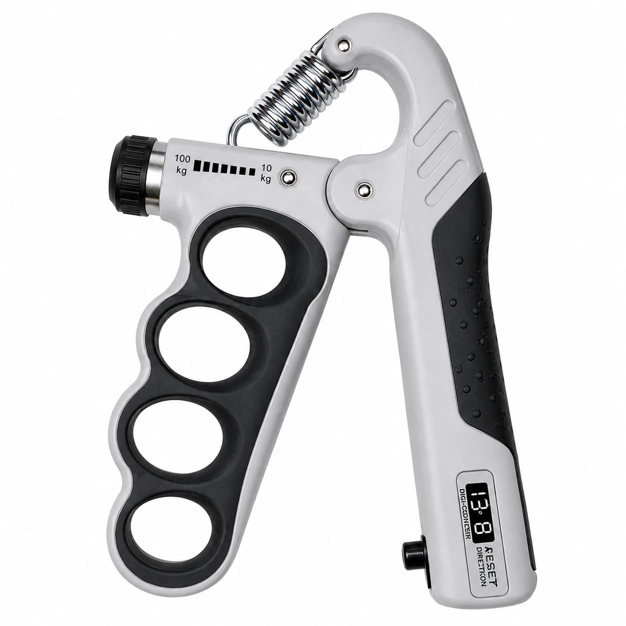 Hand Grip Strengthener with Counter | 5-100 KG Adjustable Resistance Grip Trainer for Hand, Wrist & Forearm Strength | Digital Repetition Counter Hand Exerciser for Gym, Rehabilitation & Fitness | Grey-image-19