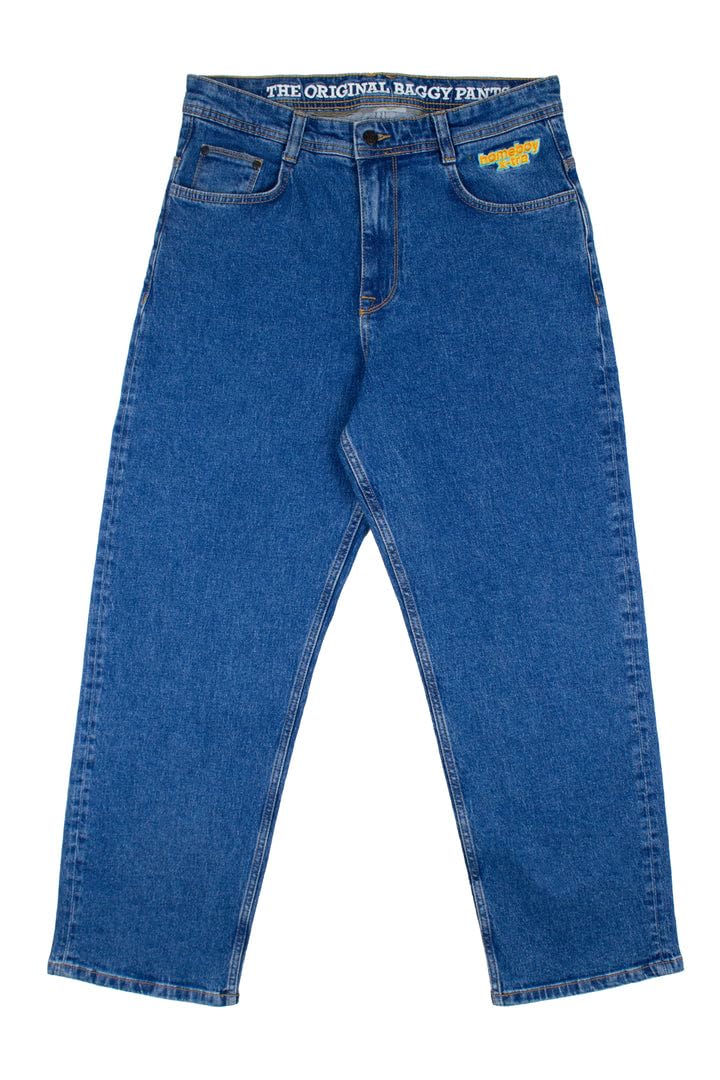 Homeboy Unisex X-Tra Baggy Denim Pants, Washed Blue, 30 L30