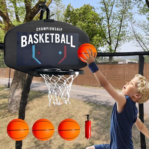 Adjustable Trampoline Basketball Hoop