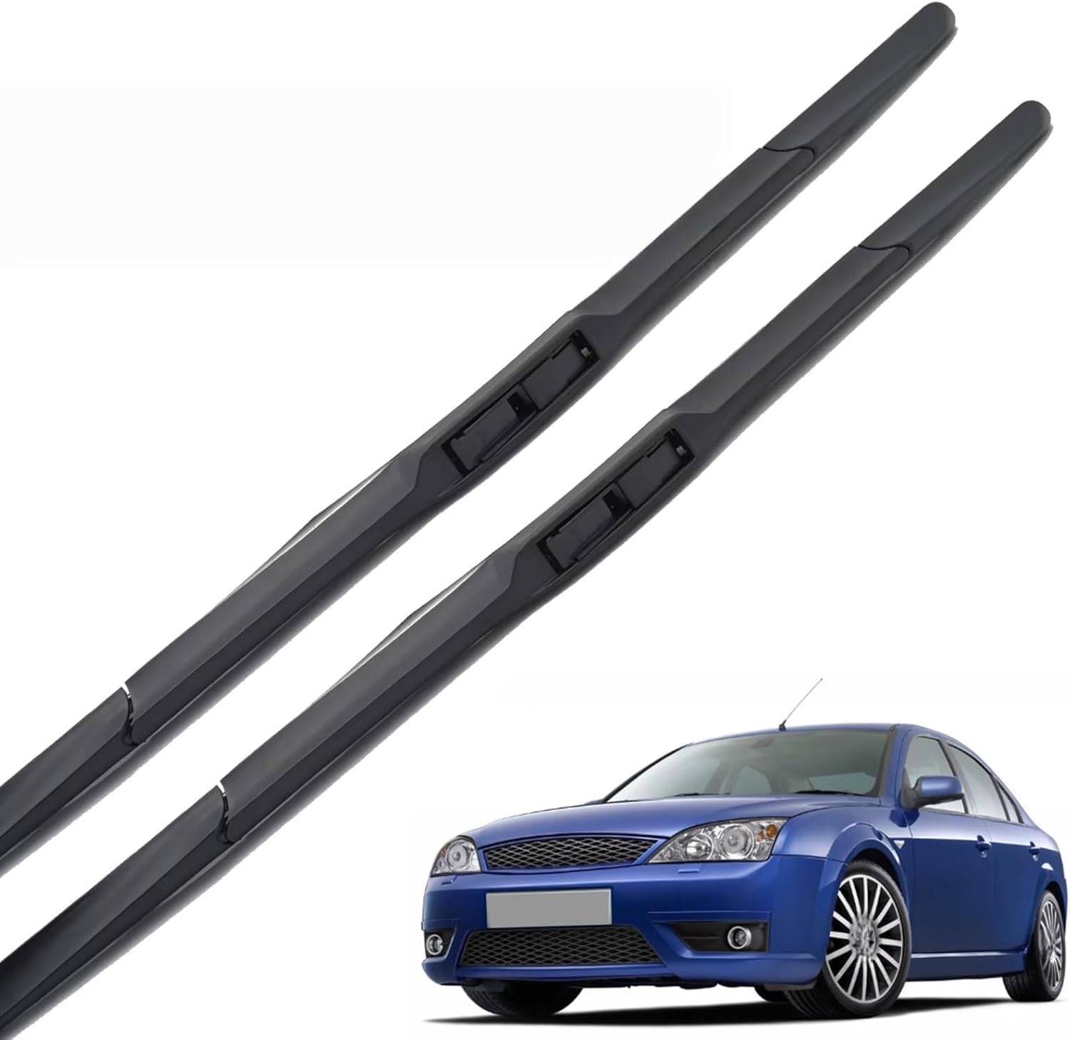 liufangfc Front Windscreen Beam Wipers for Ford Mondeo MK3 2001-2007 22"+20", Set of 2 Replacement Blades with Pre-assembled Adapter, Only for Right-Hand Drive (UK)