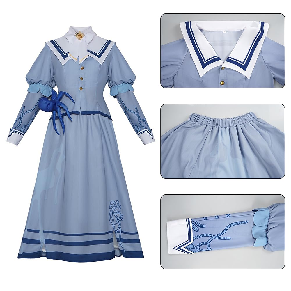 Charous Anime-Spiel-Identität, Cosplay, Arzt, ewige Blume, elegantes blaues Rock-Set für Manga-Auftritte und Cosplay