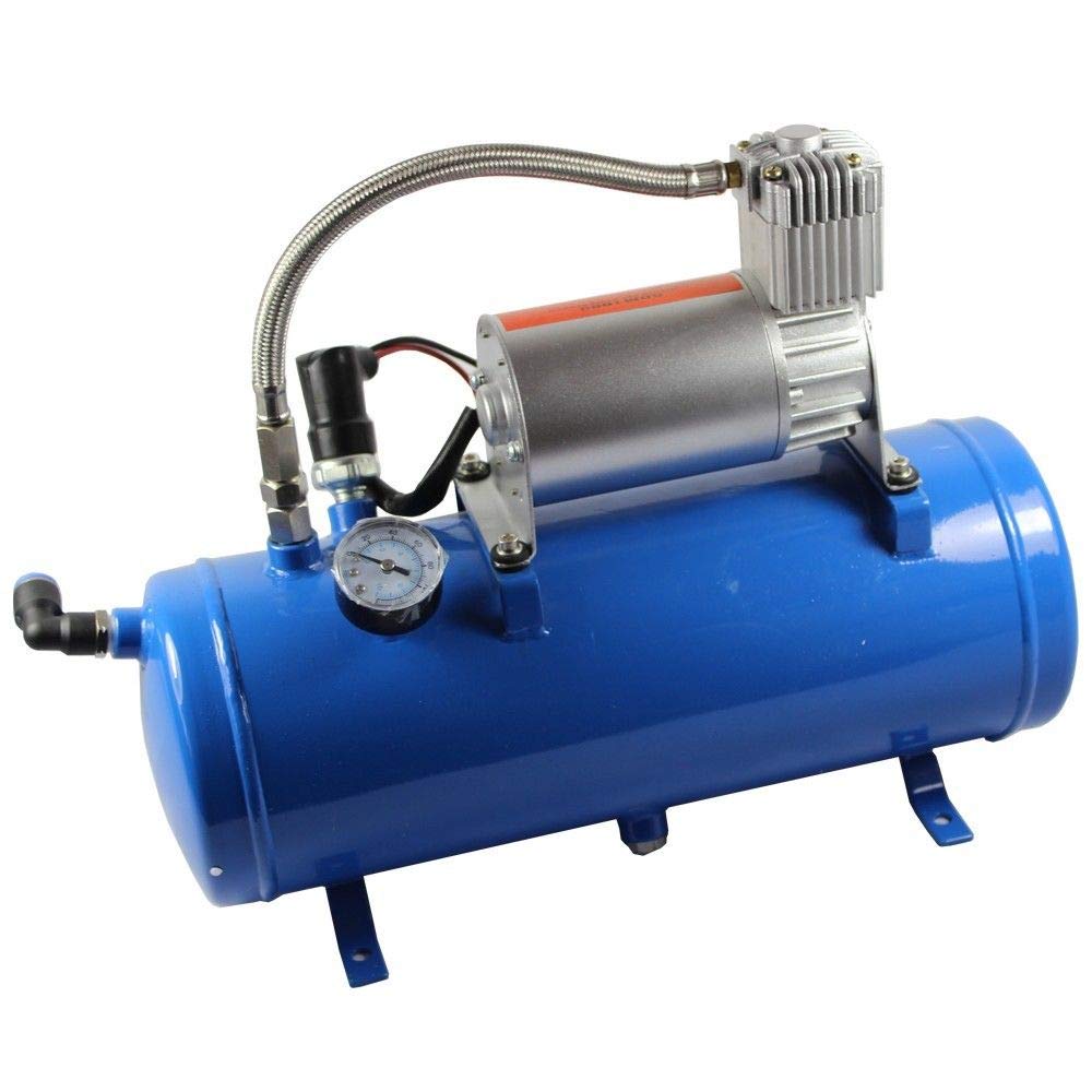 Compresor De Aire 12V Con Depósito De 6 Litros - 150 PSI, Interruptor Automático, Ideal Para Coches, Camiones Y Usos Múltiples