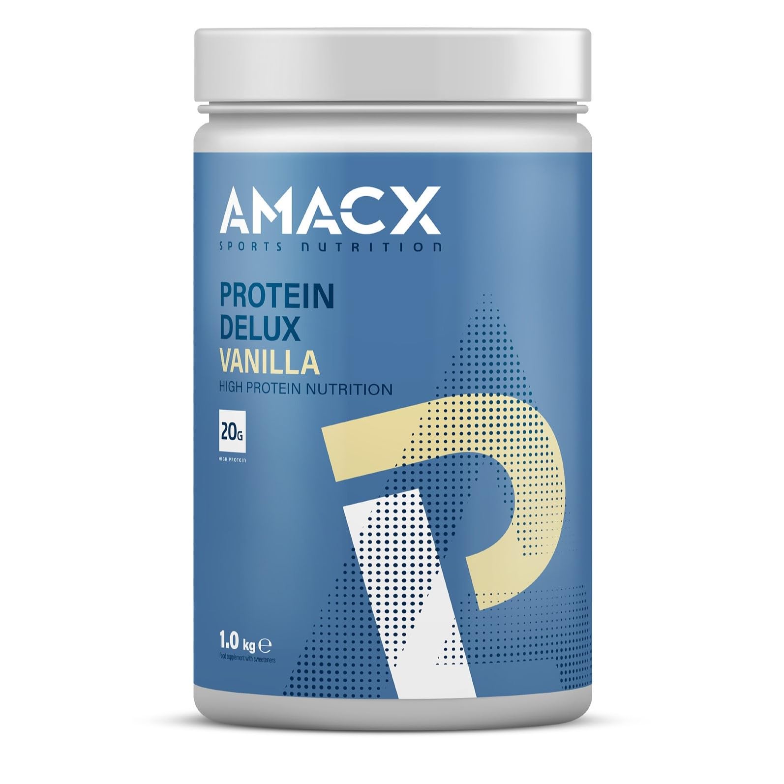 AMACX Protein Delux – Proteine in Polvere 1kg – Whey Protein con proteine whey isolate – 20g Proteica per Porzione – Sviluppo Muscolare e la Rigenerazione – Vaniglia