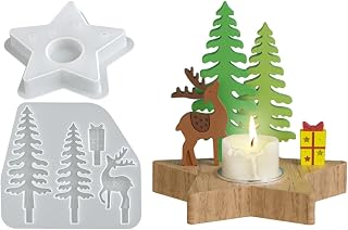 クリスマスレジン用 シリコン型 再利用可能な シリコントナカイ 手作りデコレーション | クリスマス レジンモールド コンクリートアート・チョコレート・石膏・オーナメント・ホームスタジオ用