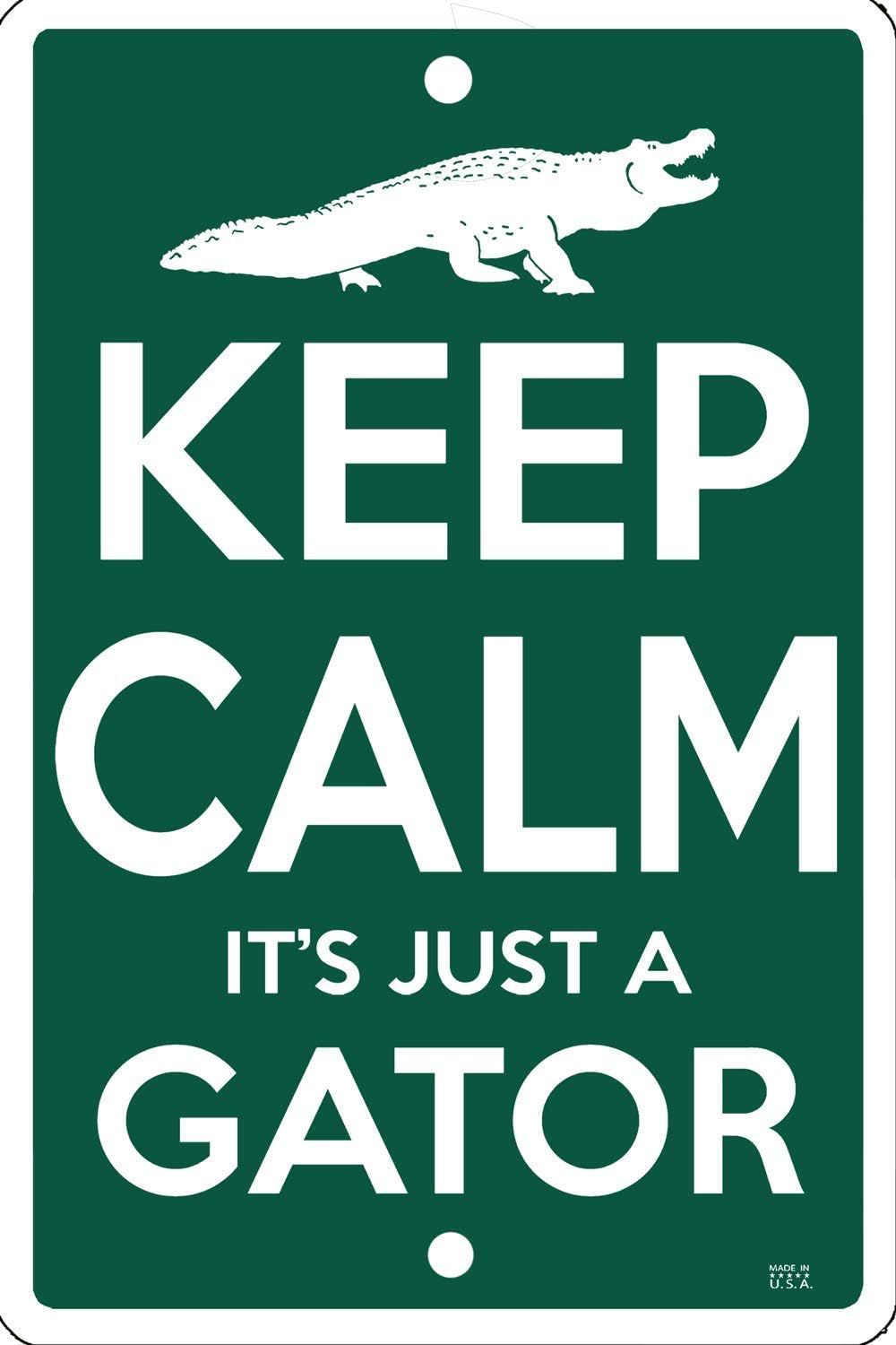 CROSSWALKS Keep Calm Gator 10" X 15" Aluminum Sign (WS097)