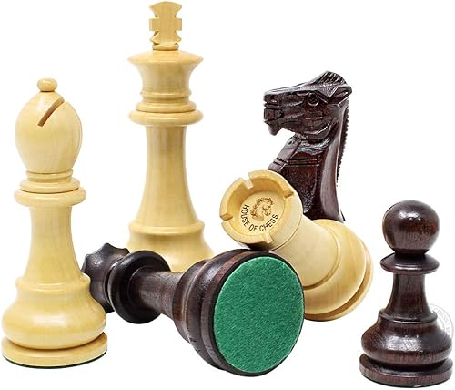 Miniatura 6 de House of Chess - Piezas de juego de ajedrez para torneos - Piezas únicas de ajedrez Staunton Ringy RosewoodBoj - Altura del rey 3.75" (95 mm) - 2