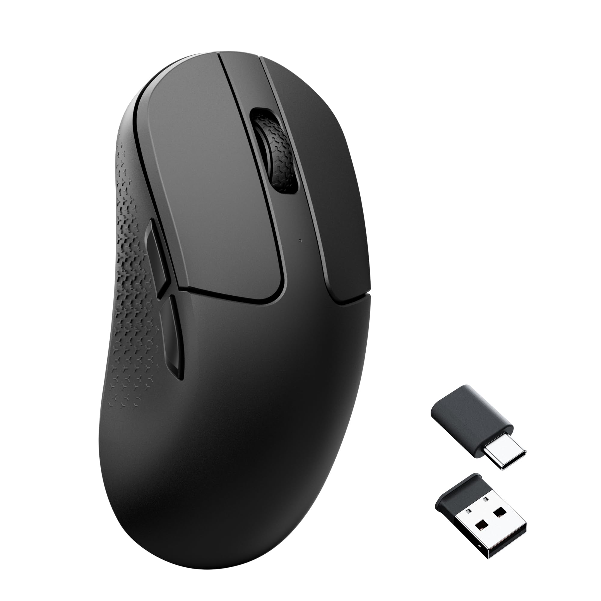 Keychron M3 Mini Ratón Inalámbrico Programable, 2,4 GHz/Bluetooth 5.2 / Cable, Sensor PixArt 3311, 12.000 dpi, hasta 125 Horas de batería, Ligero y ergonómico, para Windows, Mac y Linux – Negro