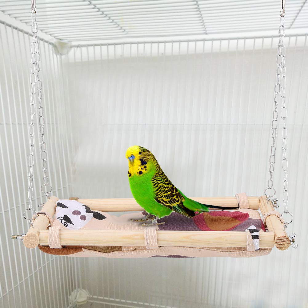 Bird Bed Yardenfun Leopard Print Canvas Parrot Hammock – & Swing For ...
