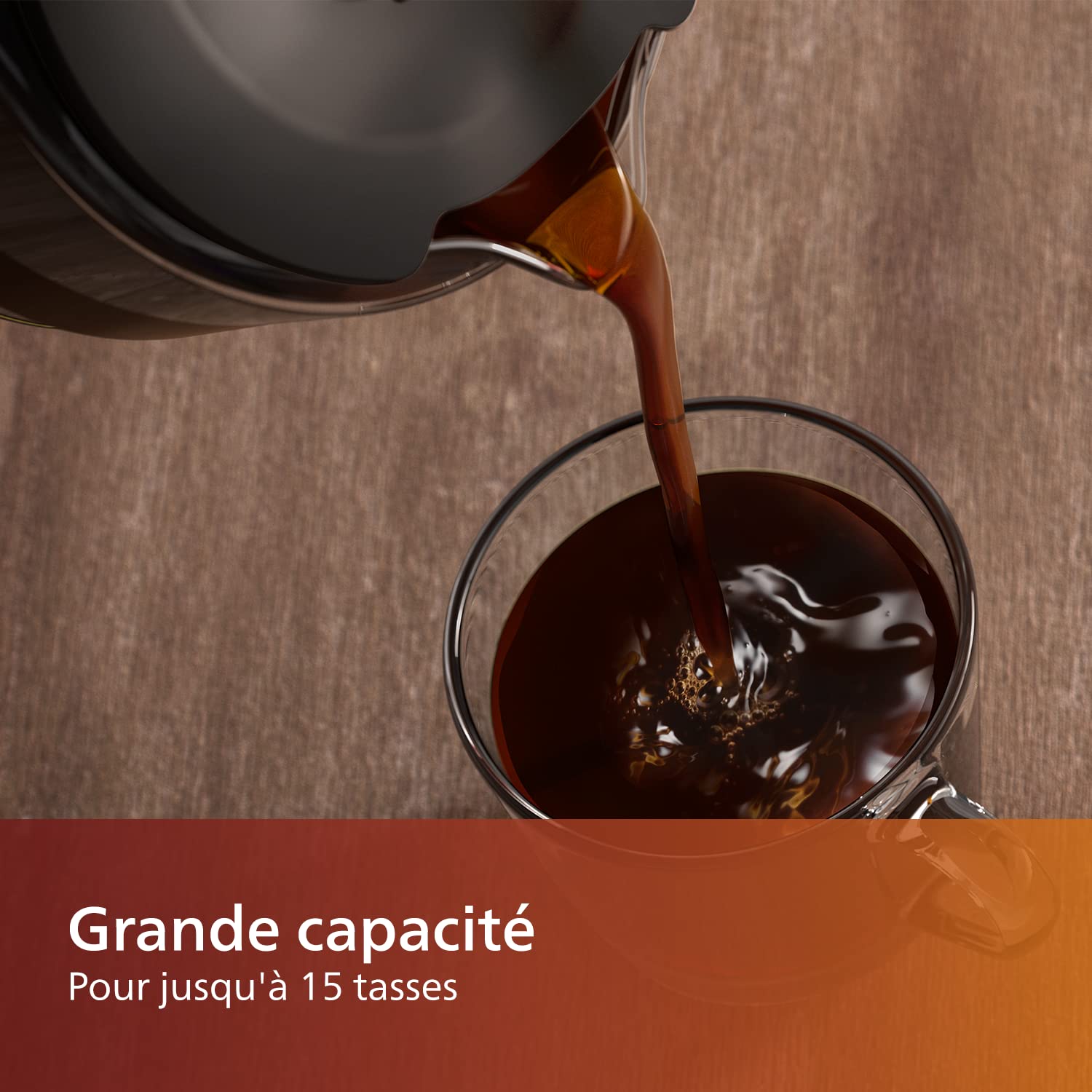 Philips Cafetière Filtre - 1.25L, Jusqu'à 15 Tasses, Bouillir et Infuser, Noir/Argent (HD5416/60)