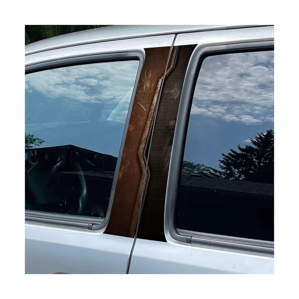Bertdcx One Color Car Pillar Decals Waterproof Stickers Rusty Metal Texture Auto Parts