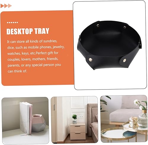 Miniatura 9 de ERINGOGO Bandejas de dados Bandejas Decorativas Trim Bandejas Bandejas Bandejas de Mesa Bandejas de Cuero Bandejas para Decoración Bandeja Plegable