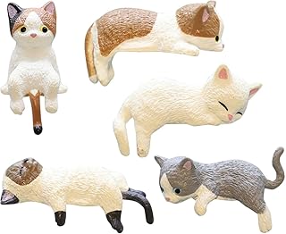 5Pcs Mini Ornements De Chat, Décorations De Chat De Dessin Animé Mignon, Ornements D’Écran De Petite Voiture, Décorations De Voiture Créatives, Mini Ornements D’Animaux Mignons