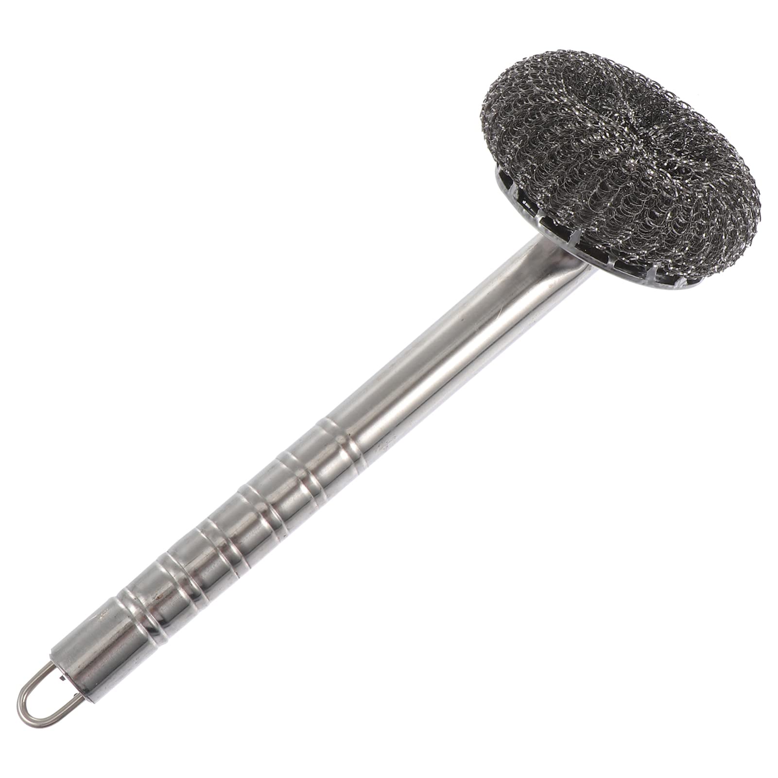 Luxshiny Dishwasher Cleaner Stainless Steel Sponges Scourer with Handle Pot Brush Metal Scouring Pads Kitchen Cleaning Tool Kitchen Scouring Cleaners Silver Dishwasher Detergent