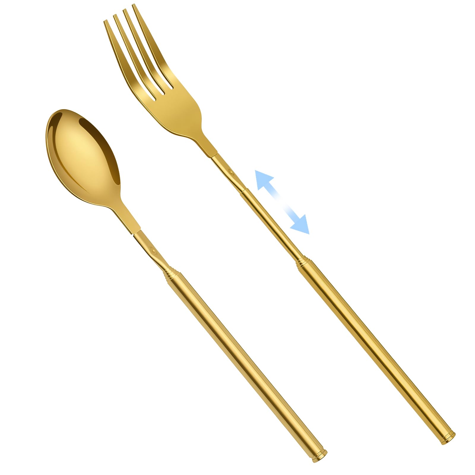 2 PCS Extendable Fork, Long Telescopic Forks, Expandable 8.7-25.4"(Gold) — Amazon image 11