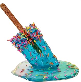 FlekmanArt Resin Ornaments Artificial Ice Cream Retro Decor Miniature Food for Dollhouse Cupcake Model Dollhouse Ice Cream Melting Ice Cream Figurine Fake Cake Model Home Decor Replica