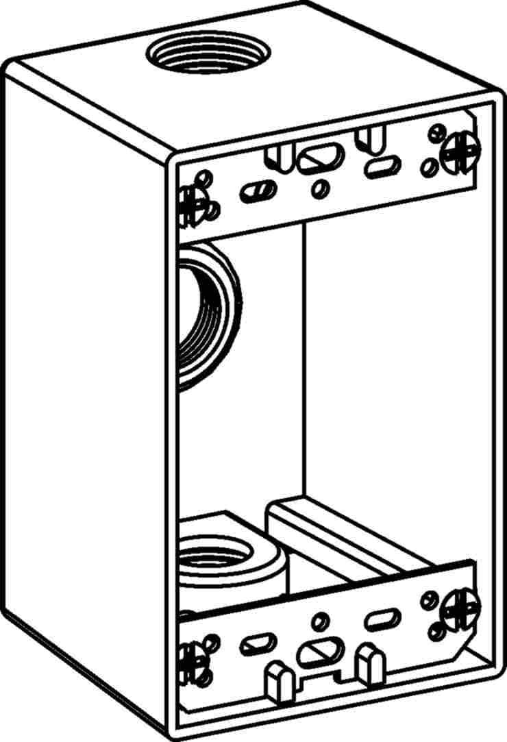 Orbit 1DB503 Electric Box, 2 5/8" Deep 3 Outlets w/1/2" Hole Size