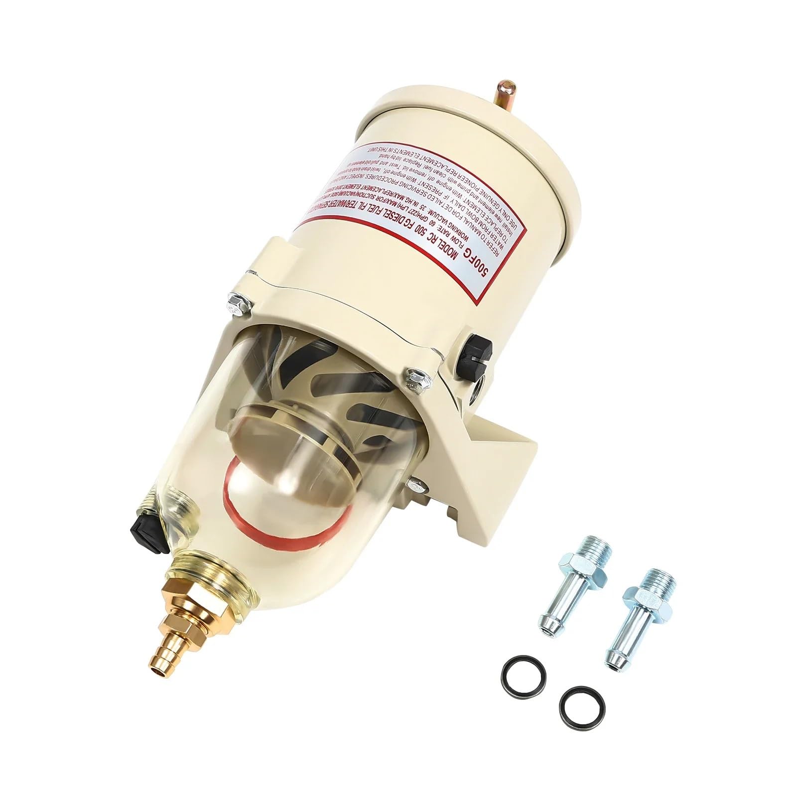 Filtro de gasolina Filtro de combustible Separador de agua con filtro de combustible diésel, aceite de gasolina para camión marino 500FG 500FH con perno 60GPH para coches grandes