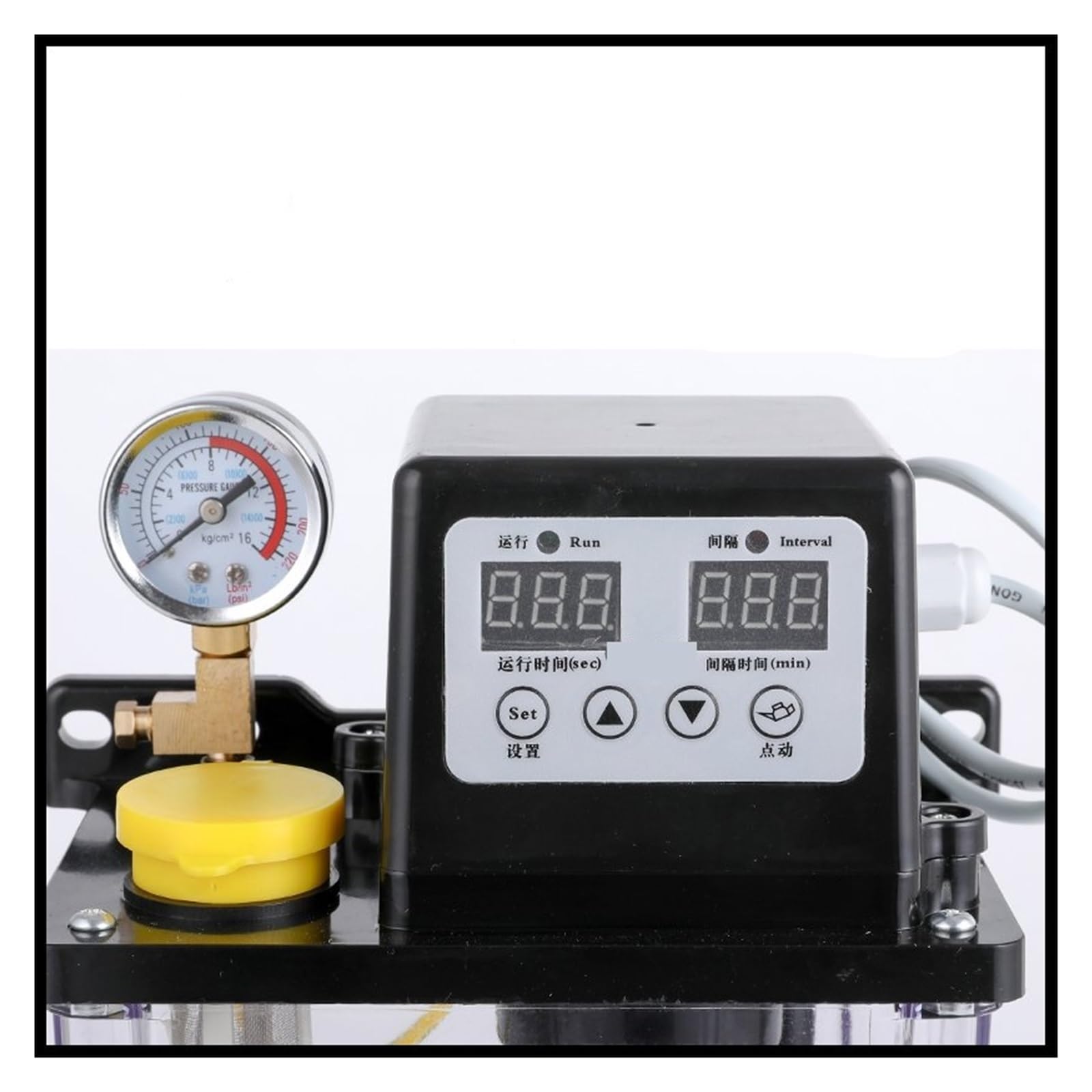 Bomba De Lubricación Automática Lubricador con bomba de lubricación electromagnética de 220 V, bomba de lubricante de 0,5/1/2 litros, bomba de aceite lubricante automática, inyectores de aceite(1L Pre